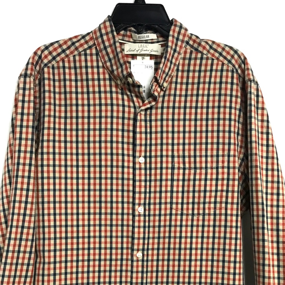 New H & M Check Button Down Shirt (L)